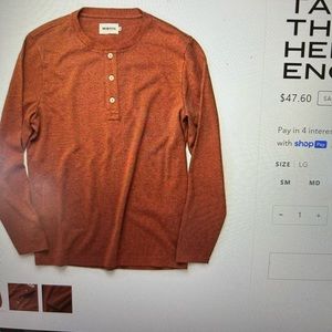 Taylor Stitch men’s XL Henley in engine